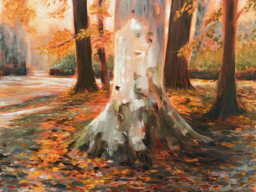 Golden Autumn Trees, Golden scene, Landscape art